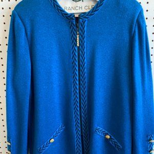 Beautiful Knit Blue Mitta Sweater Beautiful Blue Knit Sweater Jacket Size 8